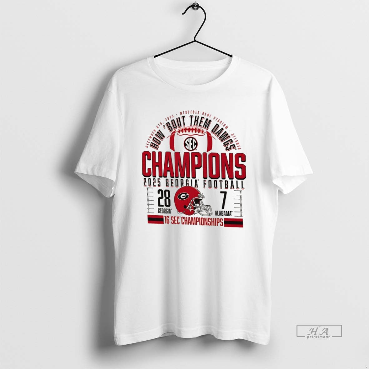 Official Georgia Bulldogs How Bout Them Dawgs 2025 Sec Football Champions Score