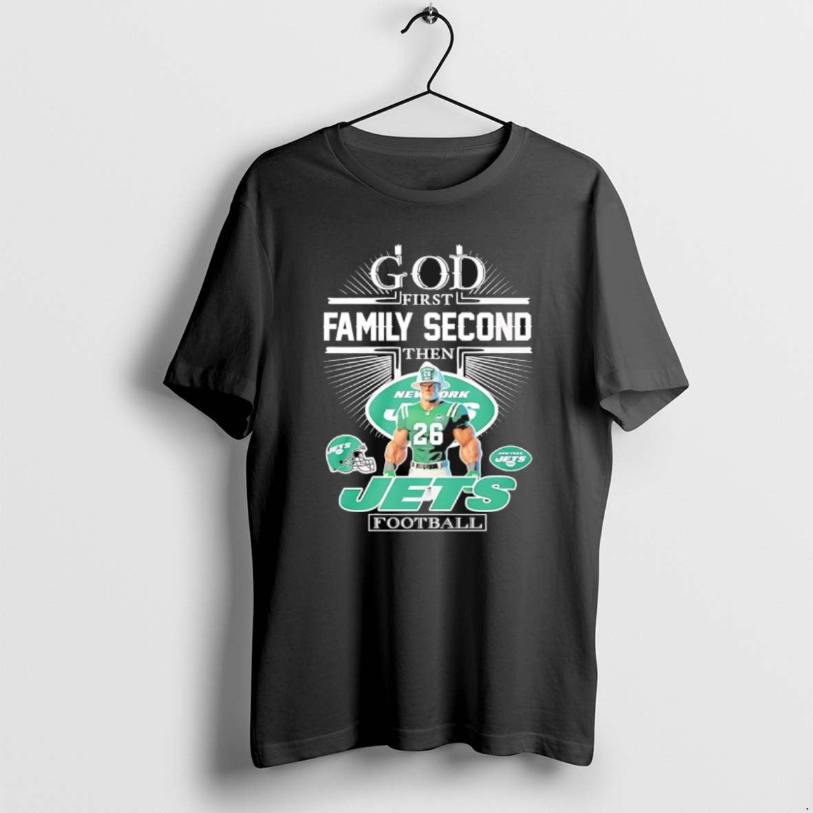Official God First Family Second Then New York Jets Football Graphic