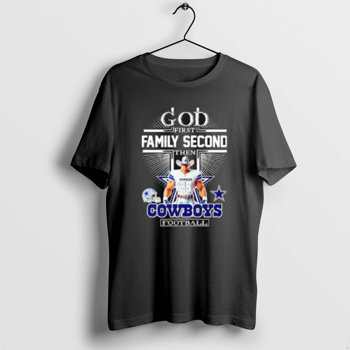 Official God First Family Second Then Dallas Cowboys Football Mascot 2025