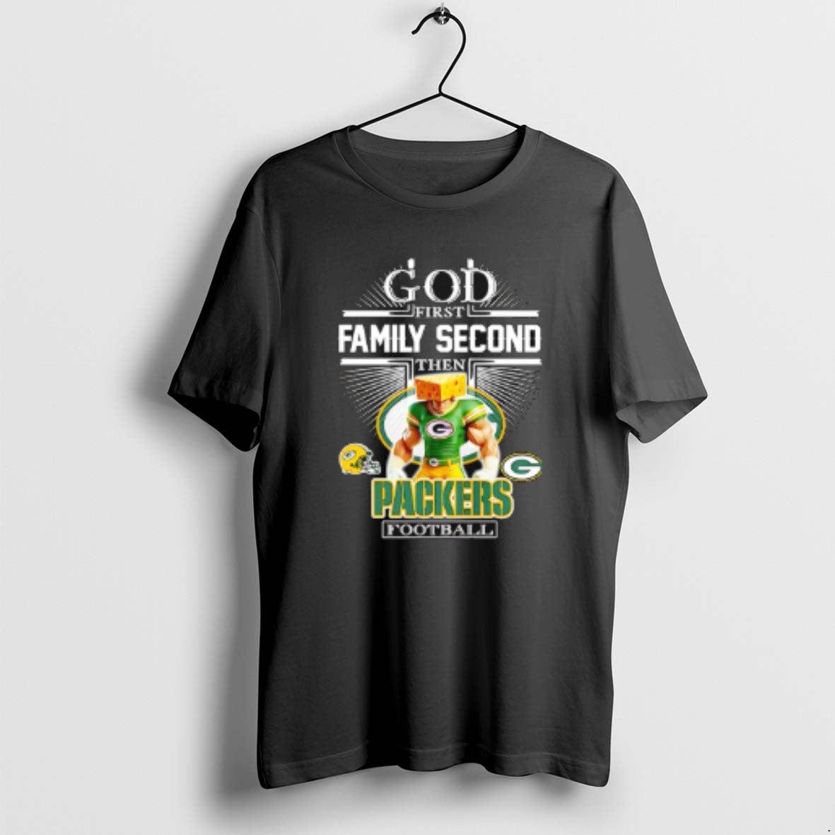 Official God First Family Second Then Green Bay Packers Football Mascot 2025