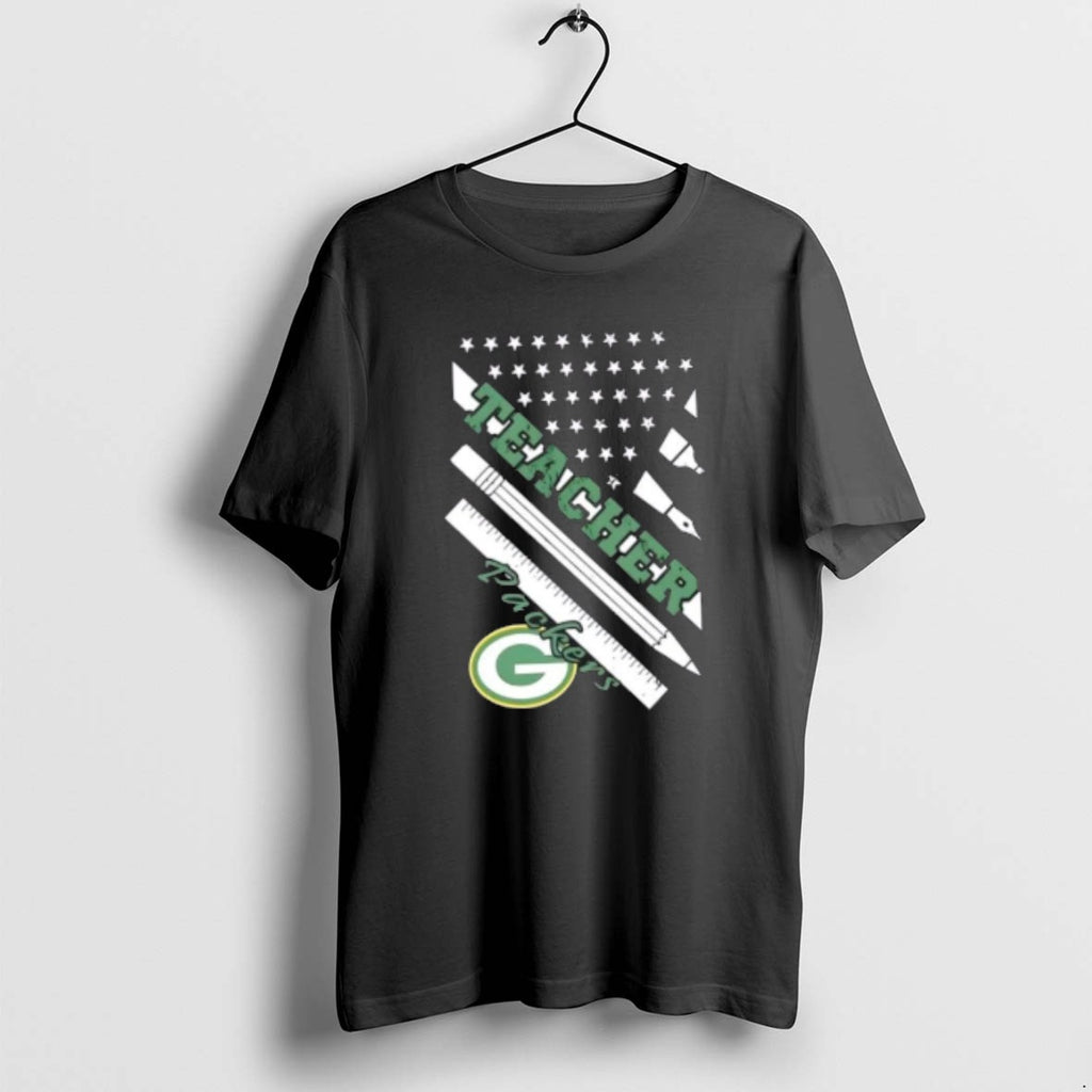 Official Green Bay Packers Football X Teacher American Flag