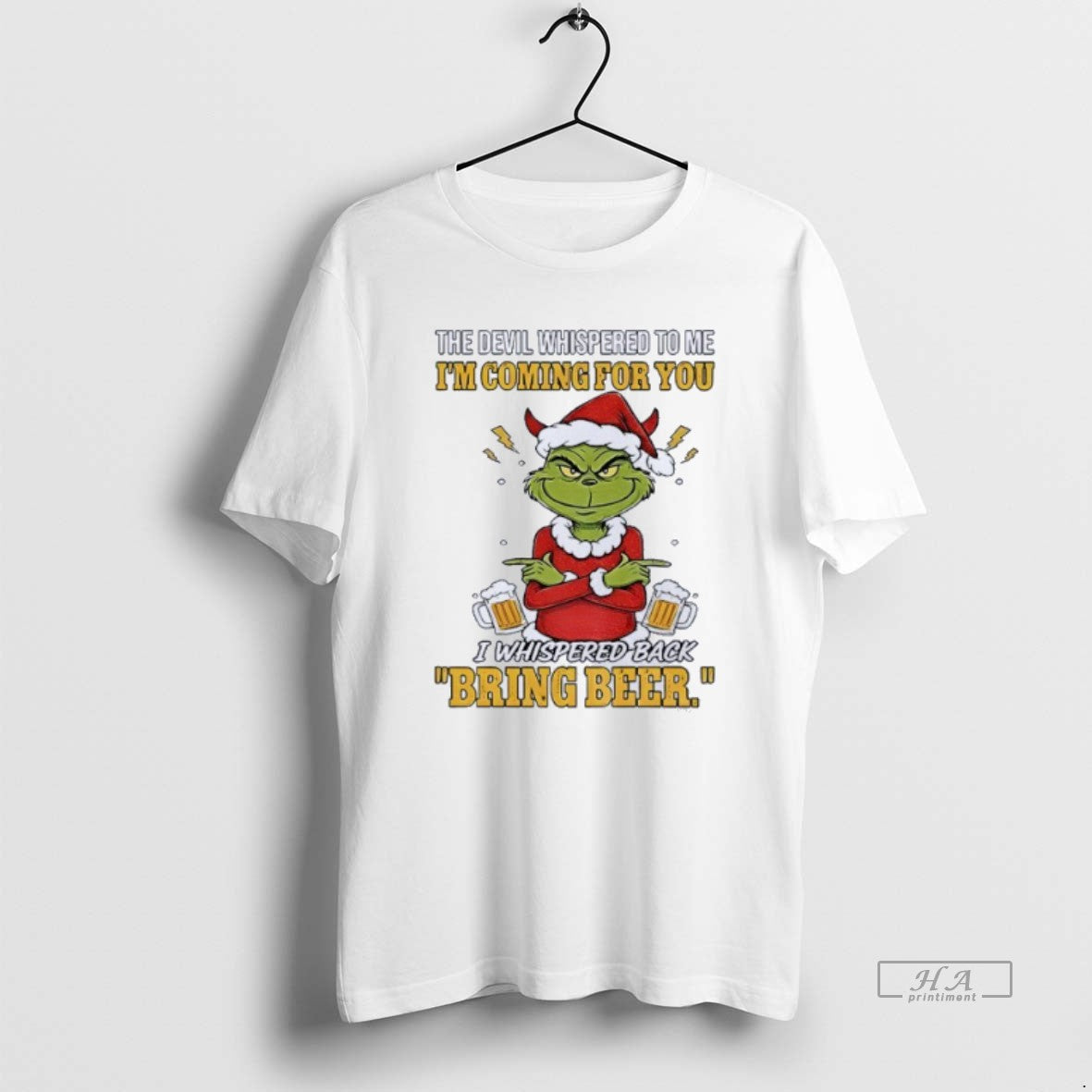 Official Grinch Santa The Devil Whispered To Me Im Coming For You Merry Christmas