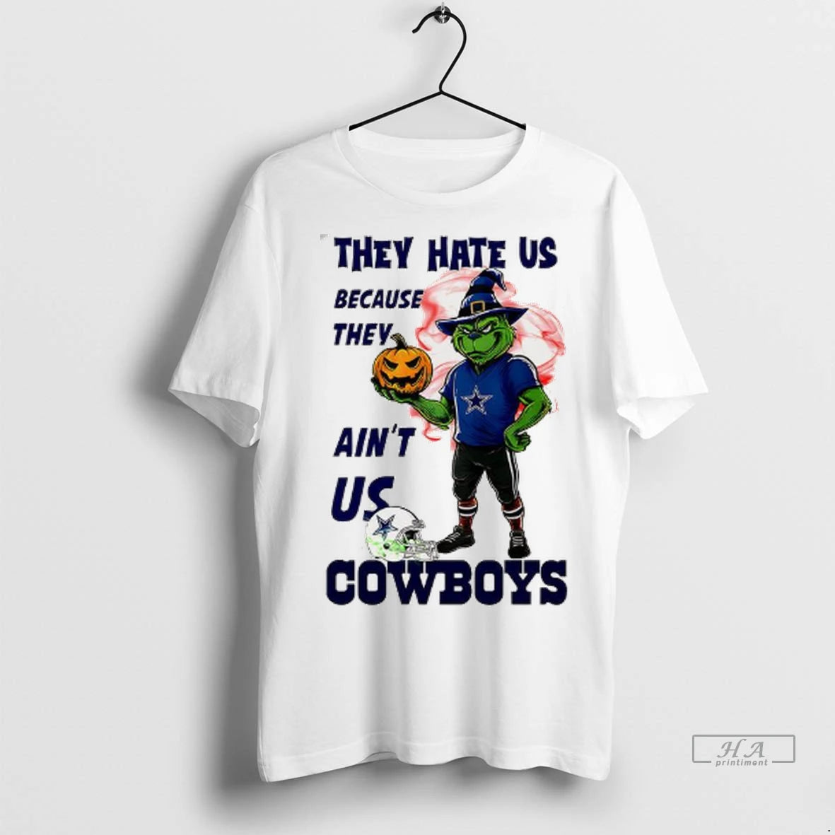 Official Grinch X Dallas Cowboys They Hate Us Because They Aint Us Cowboys Halloween Tshirts