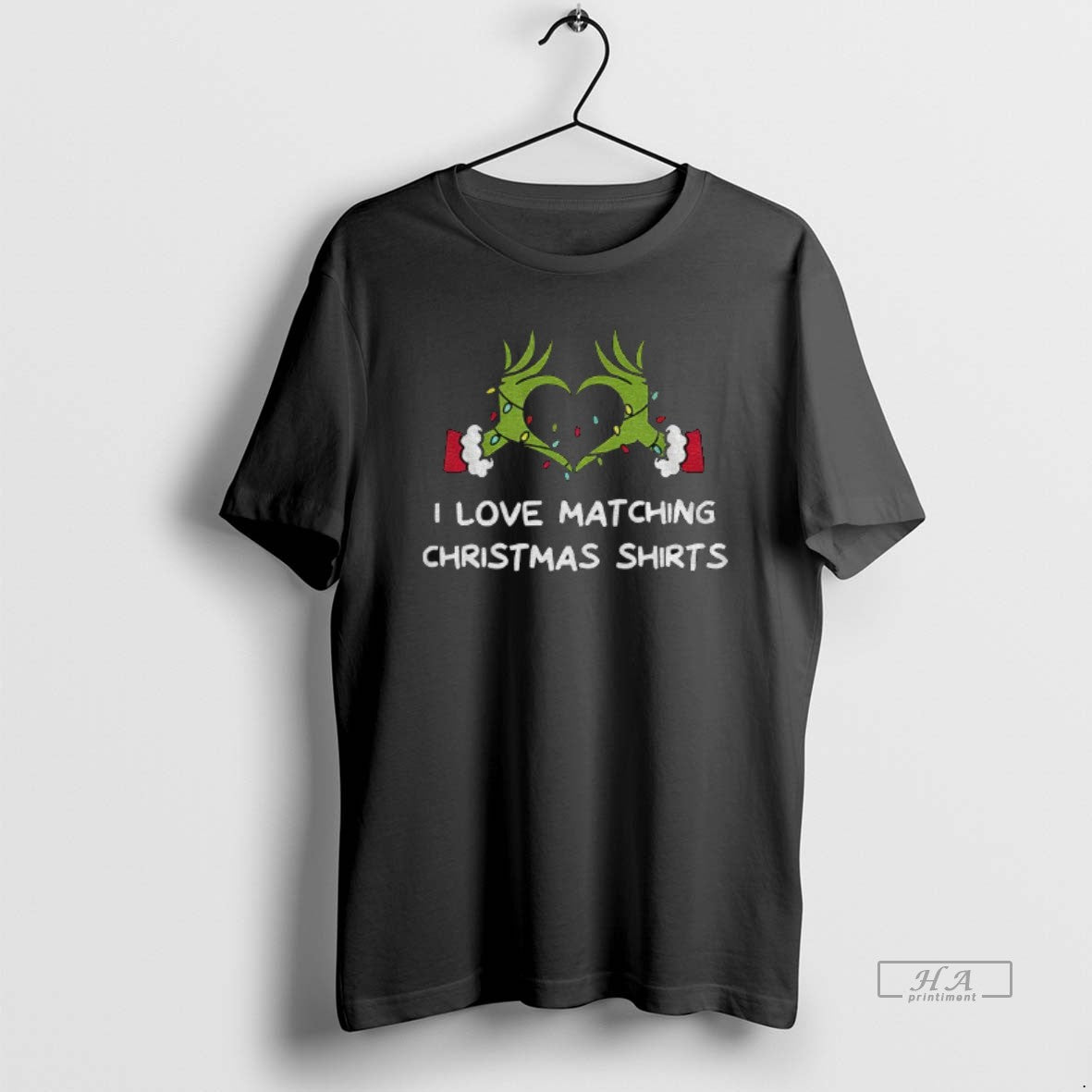 Official Grinch Hands I Love Matching Christmas Shirts Merry Xmas