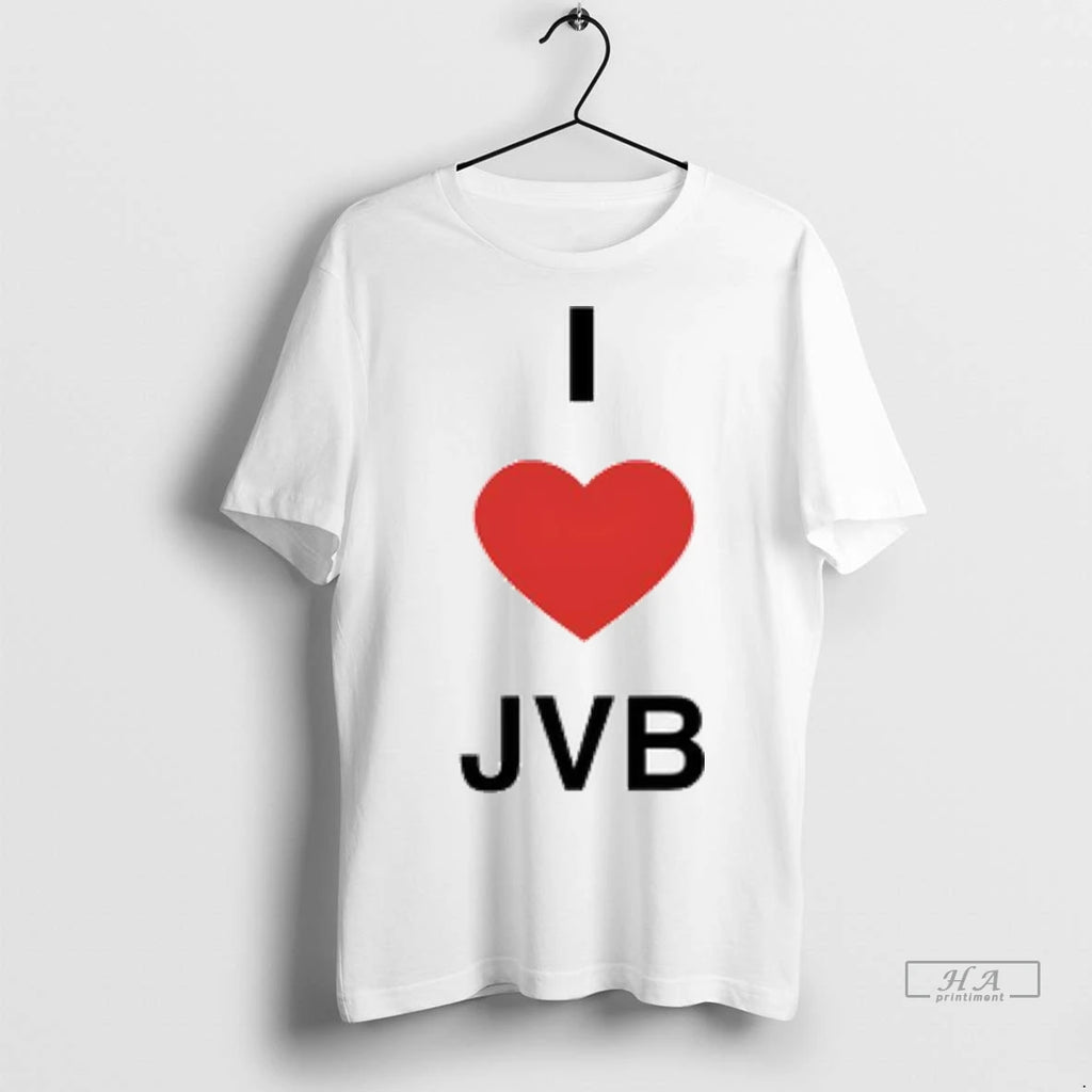 Official I Love Jvb White Ladies Tshirts Sweater