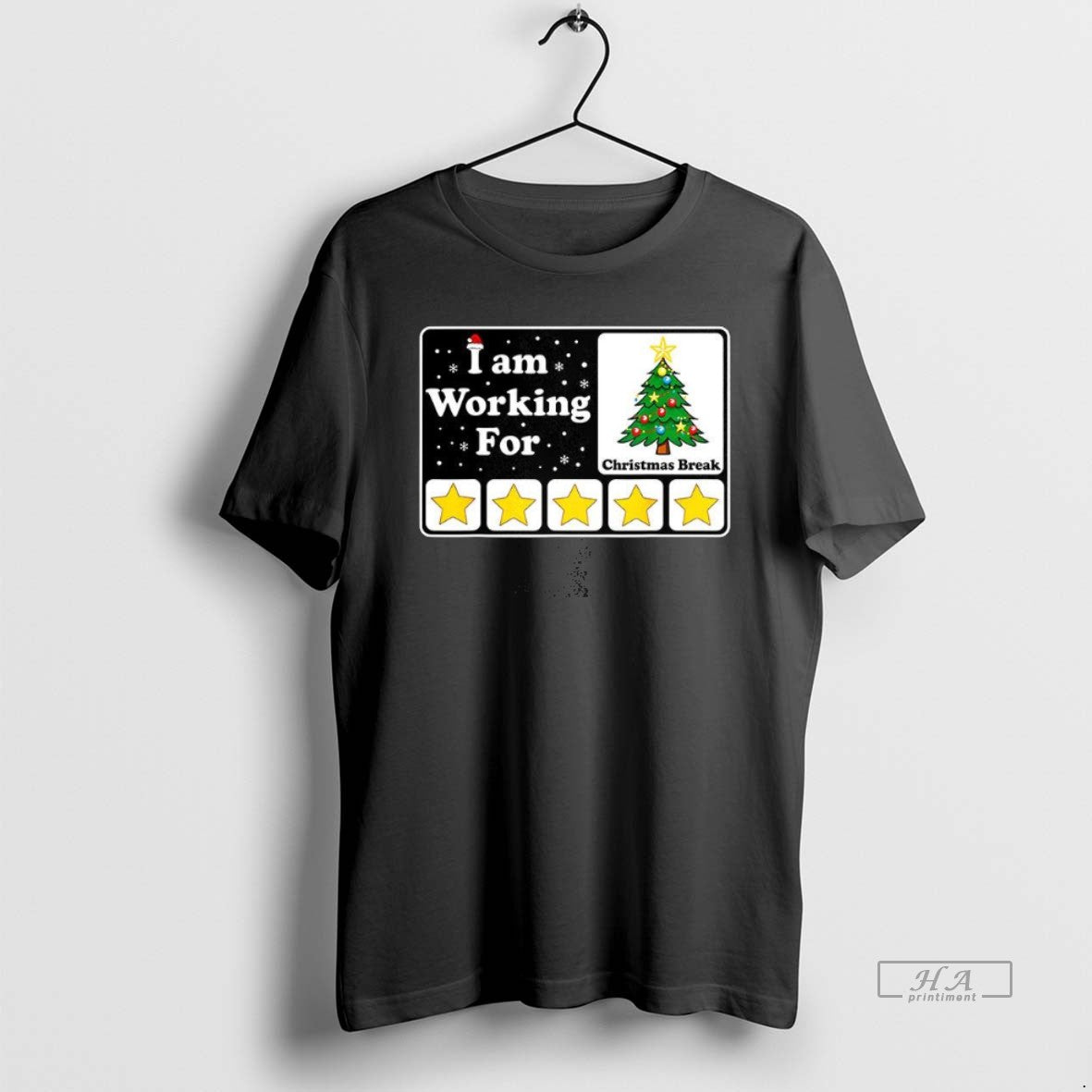 Official I Am Working For Christmas Break Xmas Tree Five Stars