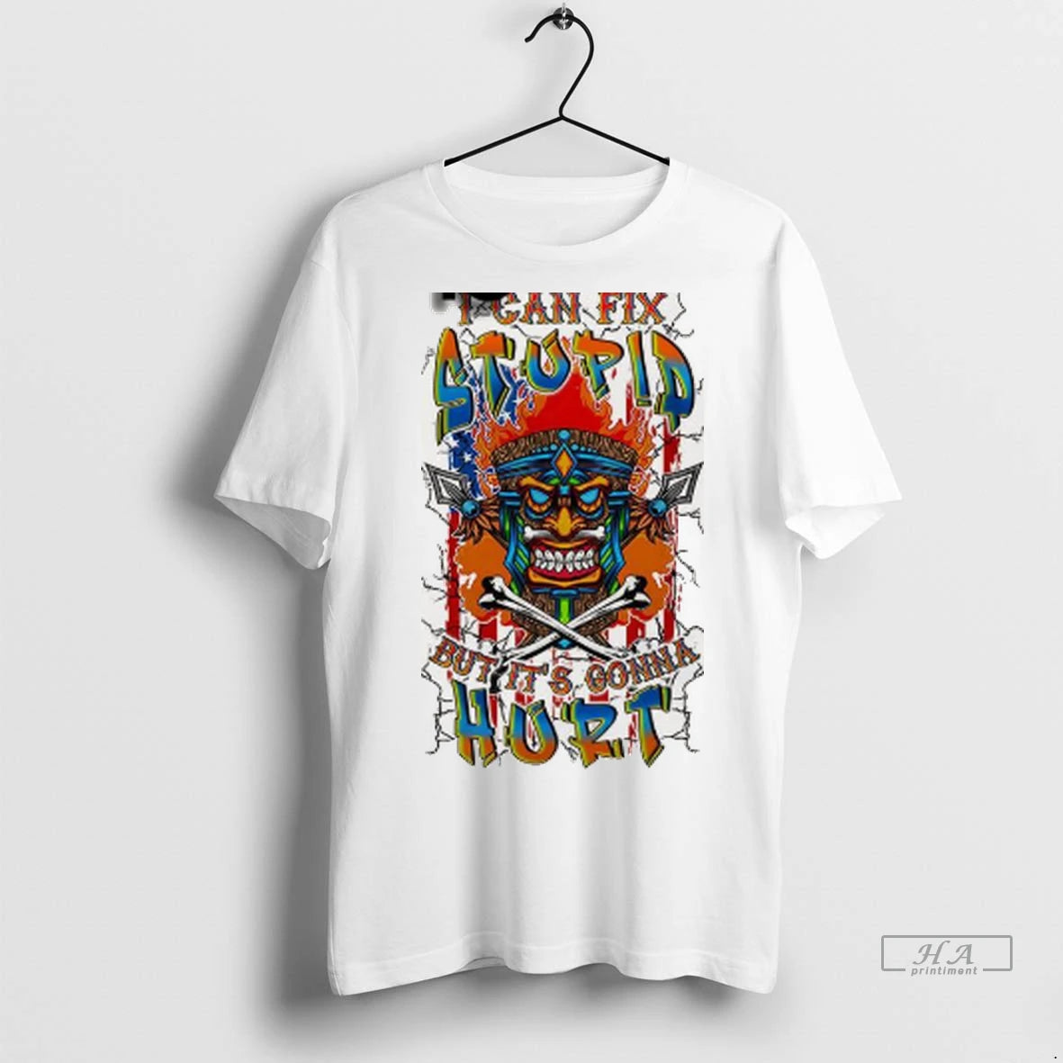 Official I Can Fix Stupid But Its Gonna Hurt Tiki Mask Cross Tshirts Sweater