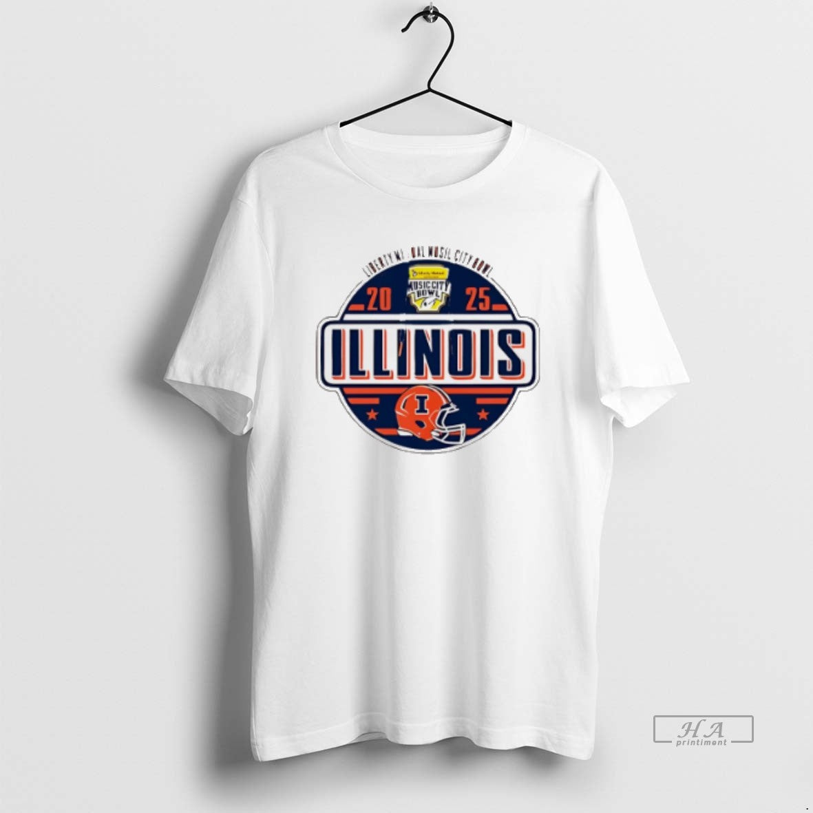 Official Illinois Fighting Illini 2025 Liberty Mutual Music City Bowl Logo