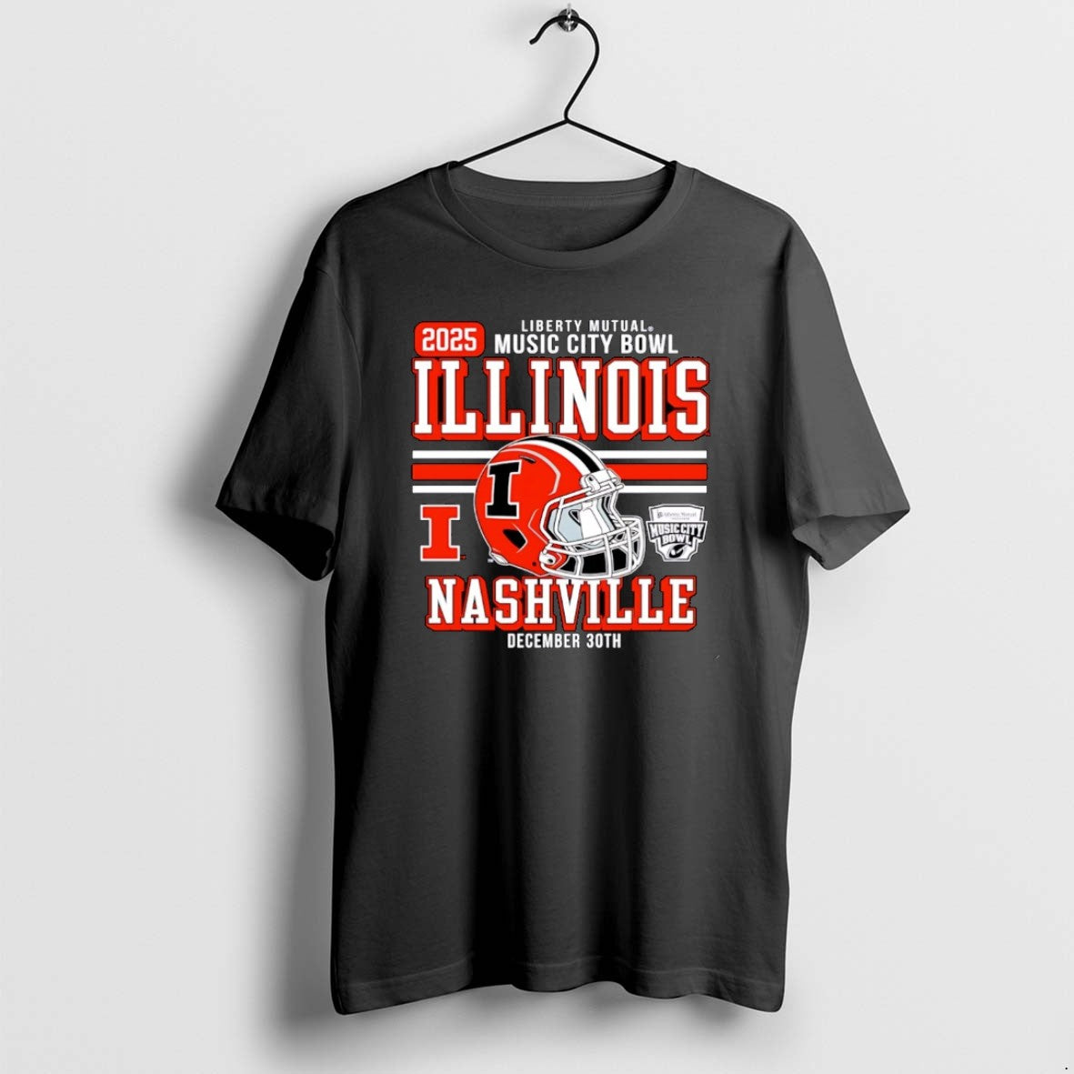 Official Illinois Football 2025 Music City Bowl Helmet Christmas