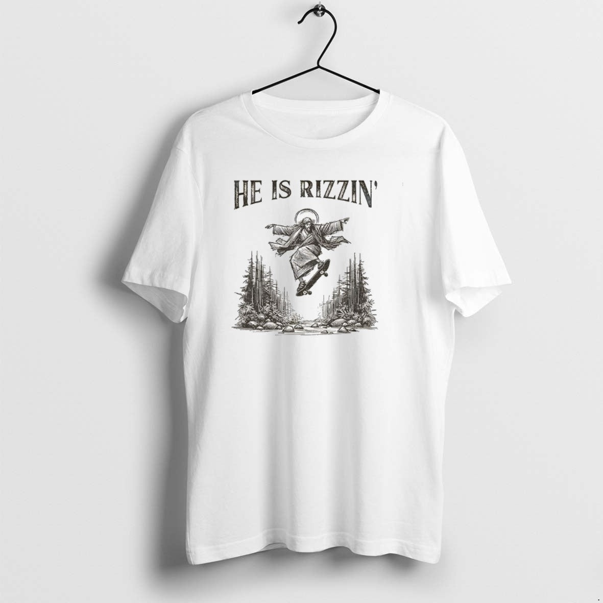 Official Jesus Skateboarding He Is Rizzin Vintage