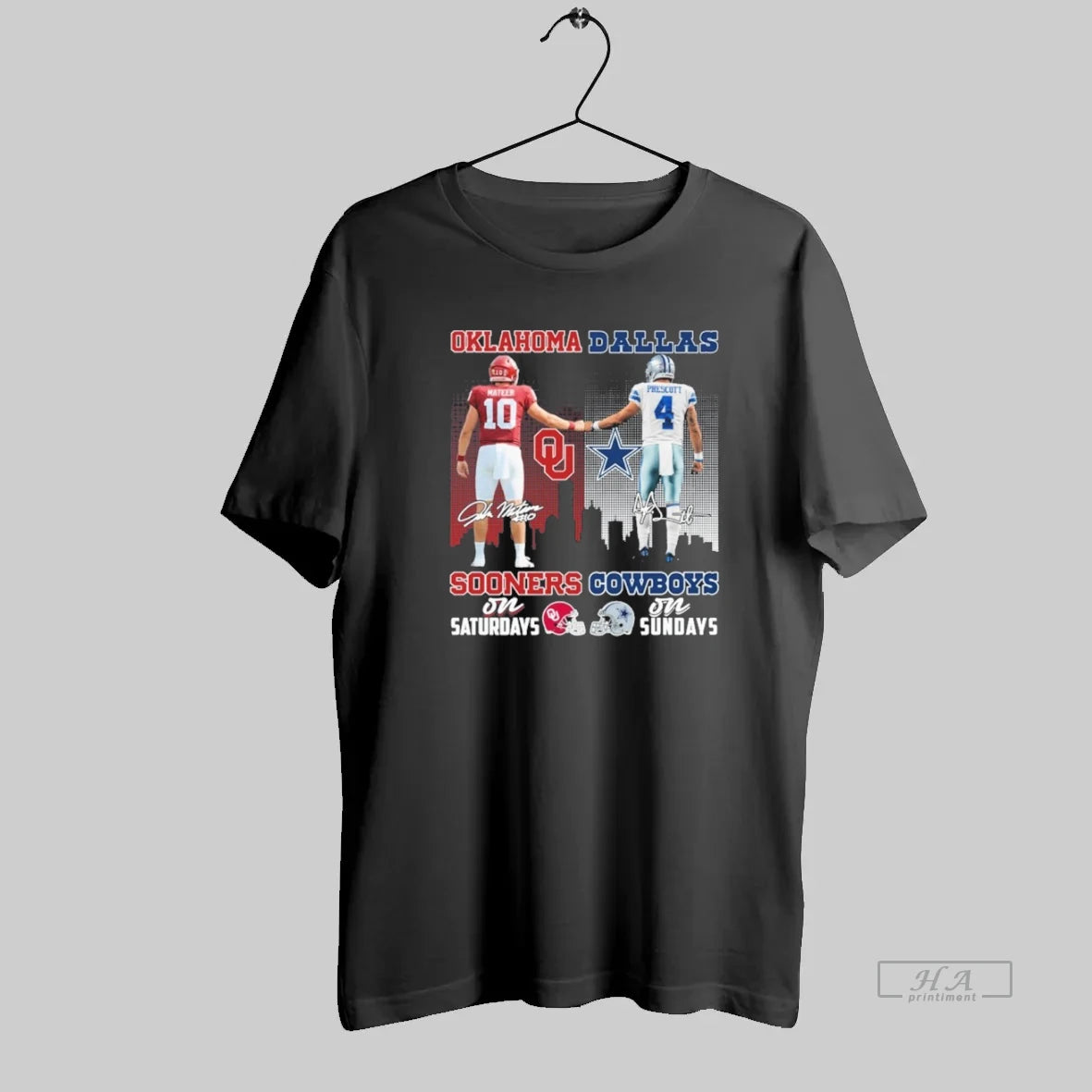 Official John Mateer Oklahoma Sooners On Saturdays And Dak Prescott Dallas Cowboys On Sundays
