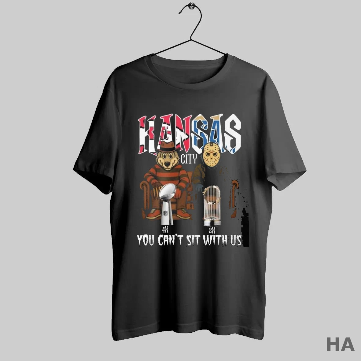 Official Kansas City Sports Chiefs X Kansas Royals Mascots Halloween You Cant Sit With Us