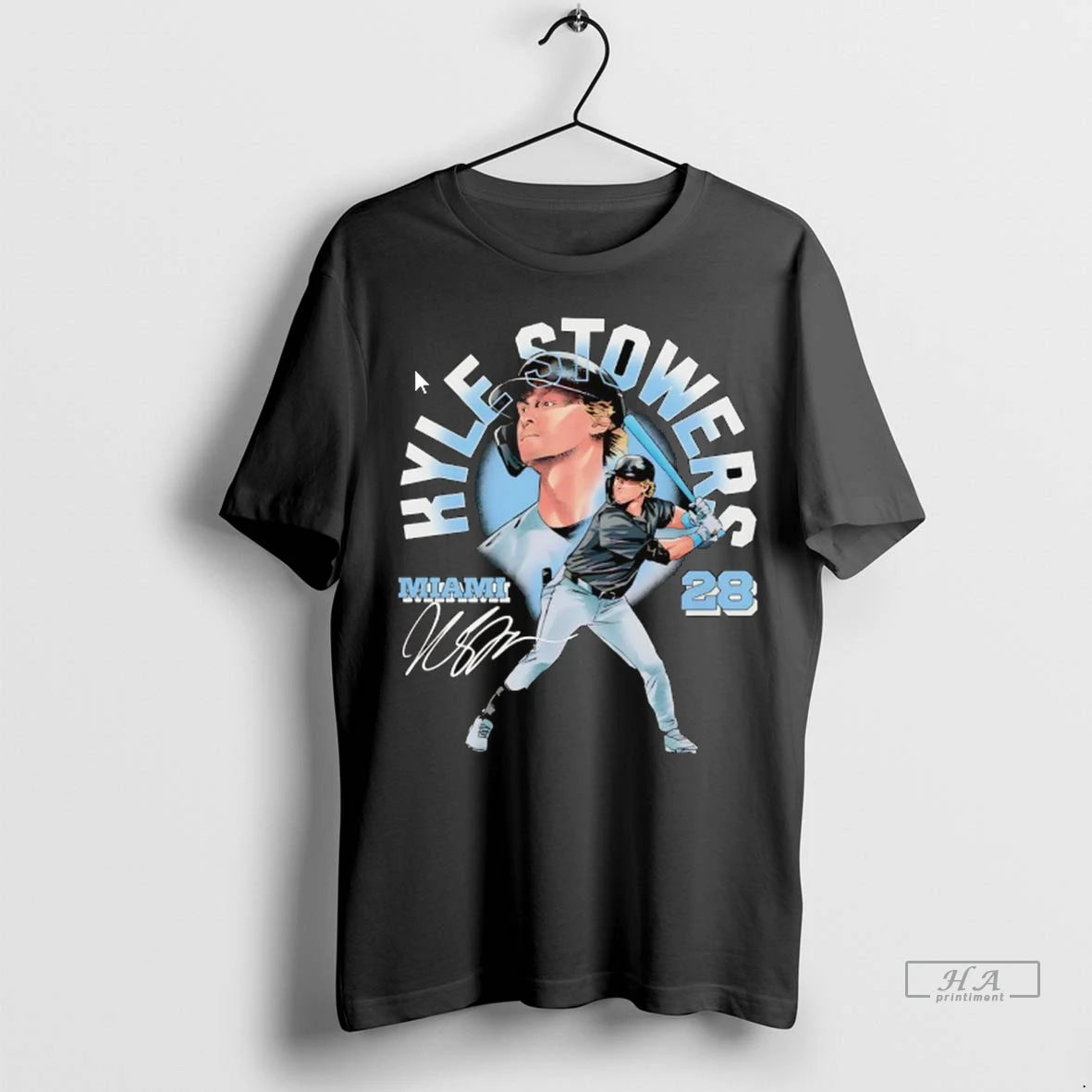 Official Kyle Stowers Batting Signature Miami Marlins Tshirts Sweater