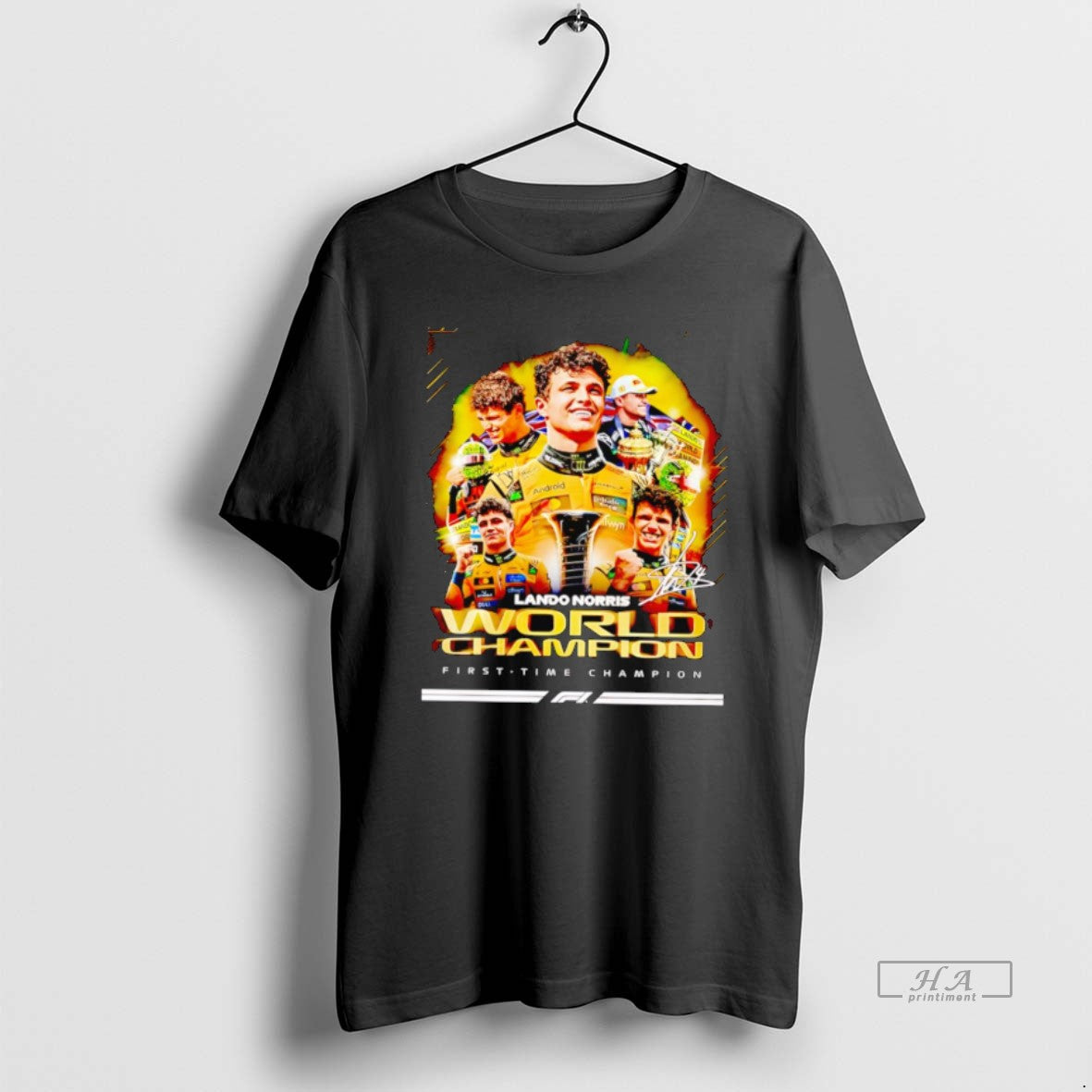 Official Lando Norris World Champions First Time Champion Signature Black