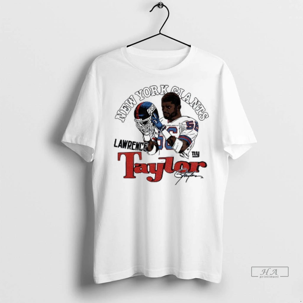 Official Lawrence Taylor New York Giants Retired Player Classic Caricature Signature Tshirts Sweater