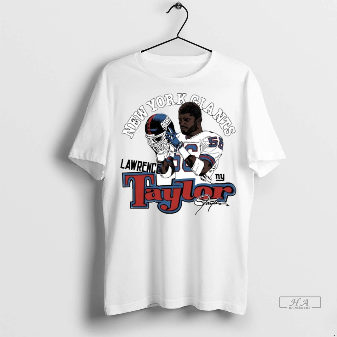 Official Lawrence Taylor Caricature Signature New York Giants Tshirts Sweater