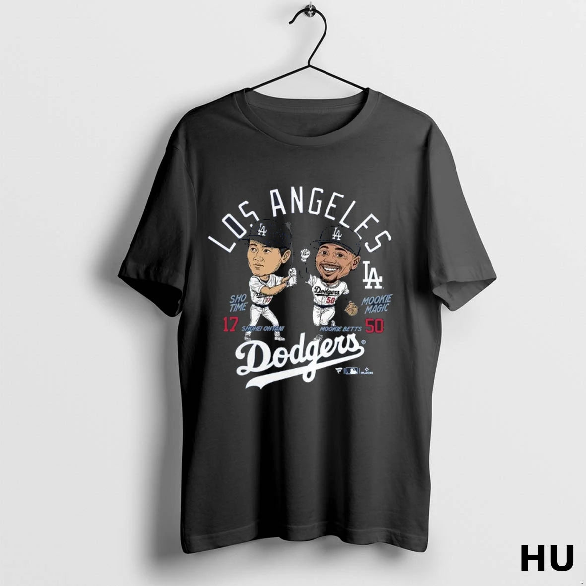 Official Los Angeles Dodgers Mlb Mookie Betts And Shohei Ohtani Players Duo Caricatures Painting