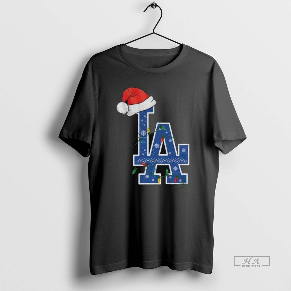 Official Los Angeles Dodgers Santa Hat Christmas Lights Mlb Baseball 2025