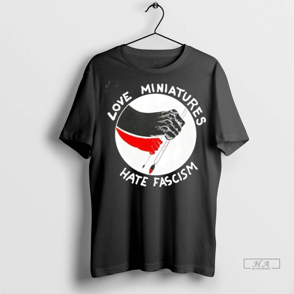 Official Love Miniatures Hate Fascism Tee Tshirts Sweater