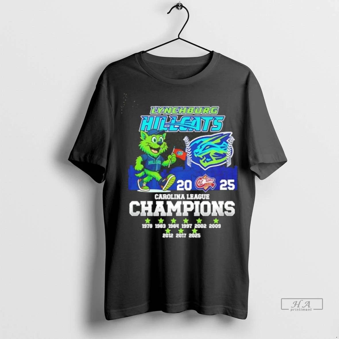 Official Lynchburg Hillcats 2025 Carolina League Champions Mascot Tee Tshirts Sweater