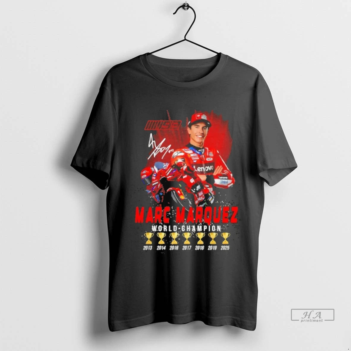 Official Marc Marquez World Champion 2025 Signature Tee Tshirts Sweater