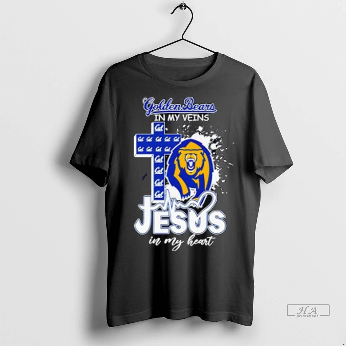Official Mascot 2025 California Golden Bears In My Veins Jesus In My Heart Tshirts Sweater