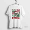 Official Merry Christmas Georgia Bulldogs Game Day Mascot Festive Checkerboard Bow