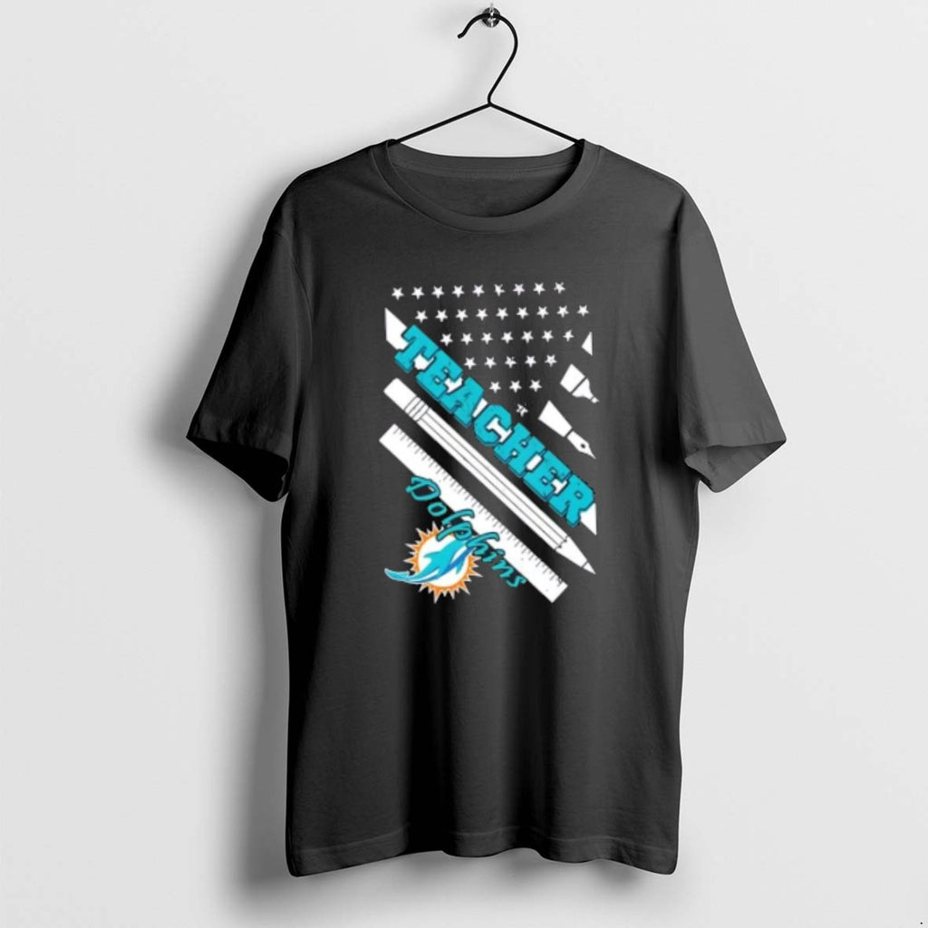 Official Miami Dolphins Football X Teacher American Flag