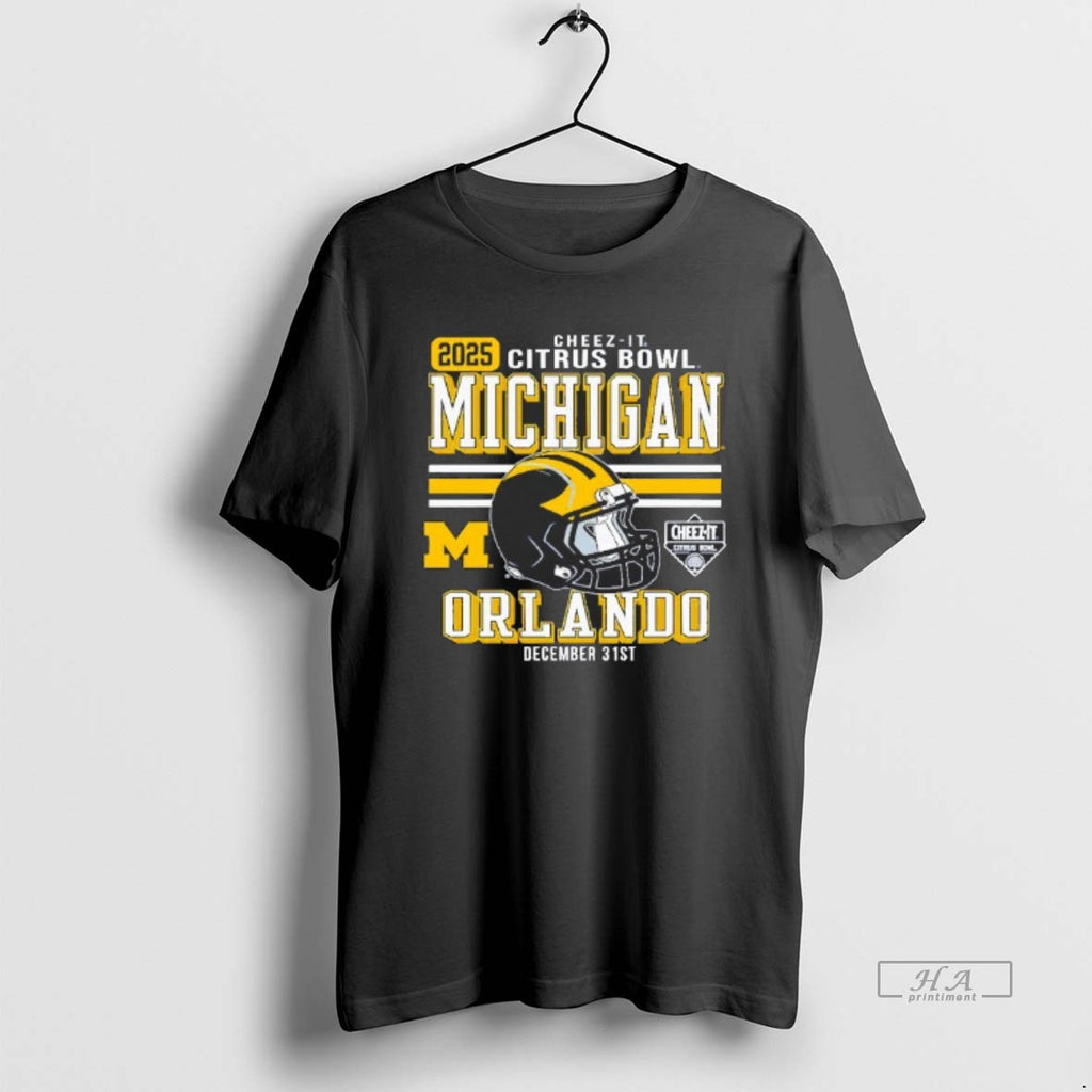 Official Michigan Wolverines 2025 Cheez It Citrus Bowl Orlando Helmet Blackshirt