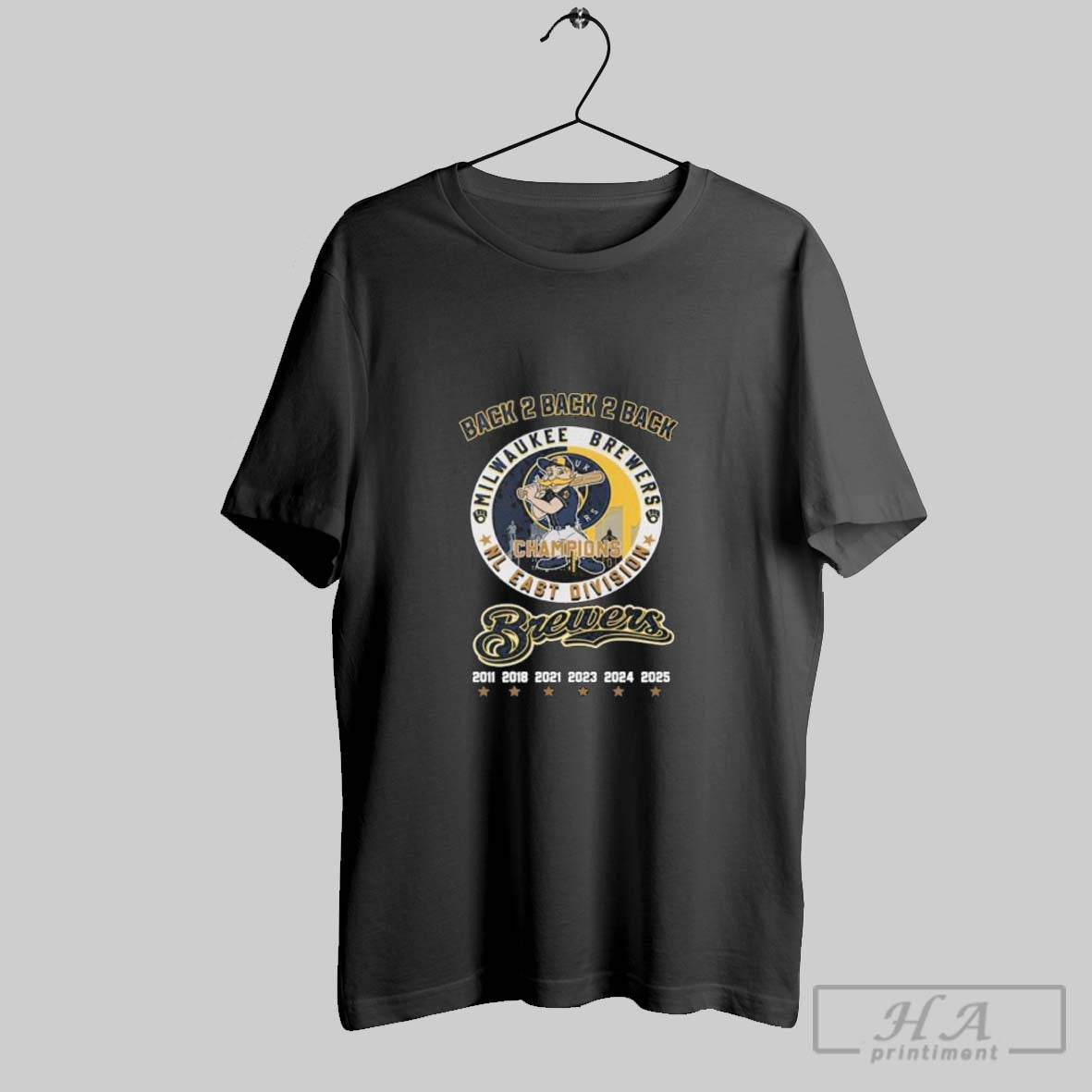 Official Milwaukee Brewers Back 2 Back 2 Back Nl Central Central Division Champions Women Tee