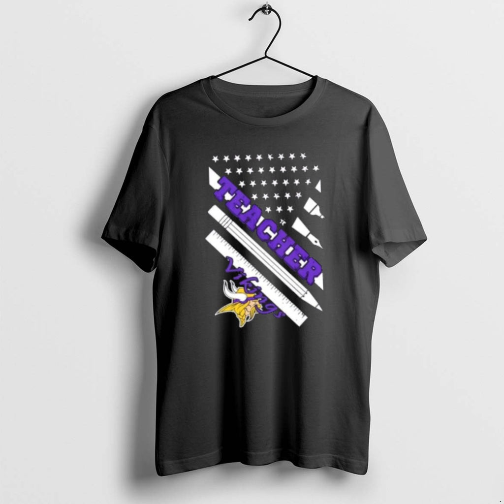 Official Minnesota Vikings Football X Teacher American Flag