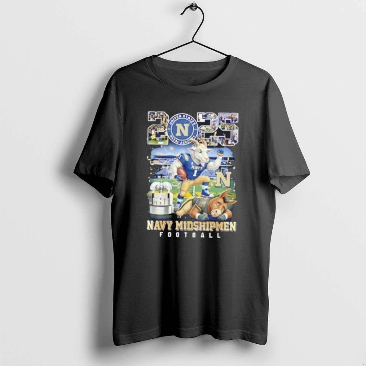 Official Navy Midshipmen 2025 Commander In Chiefs Trophy Champions Mascot