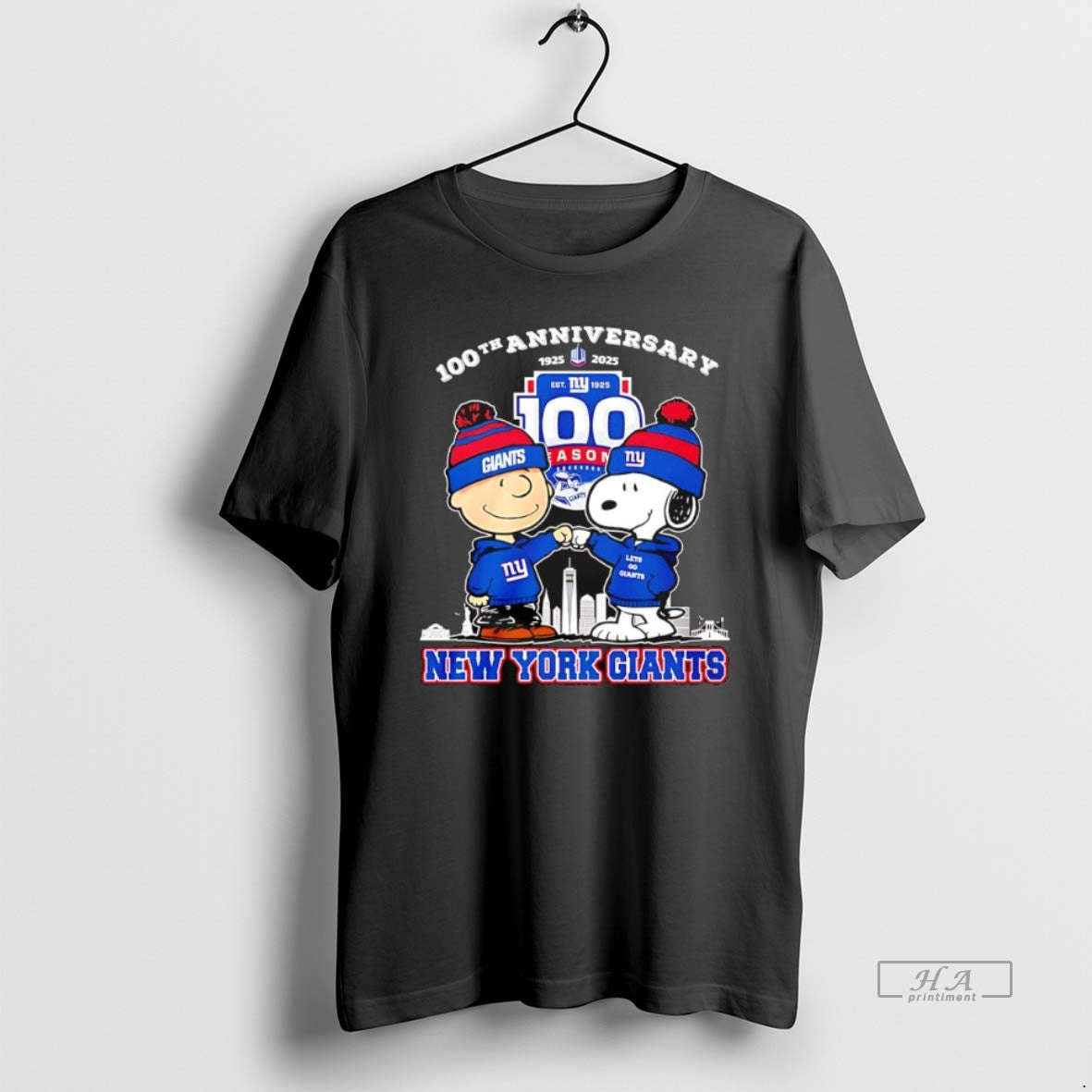 Official New York Giants 100th Anniversary 1925 2025 Peanuts Characters
