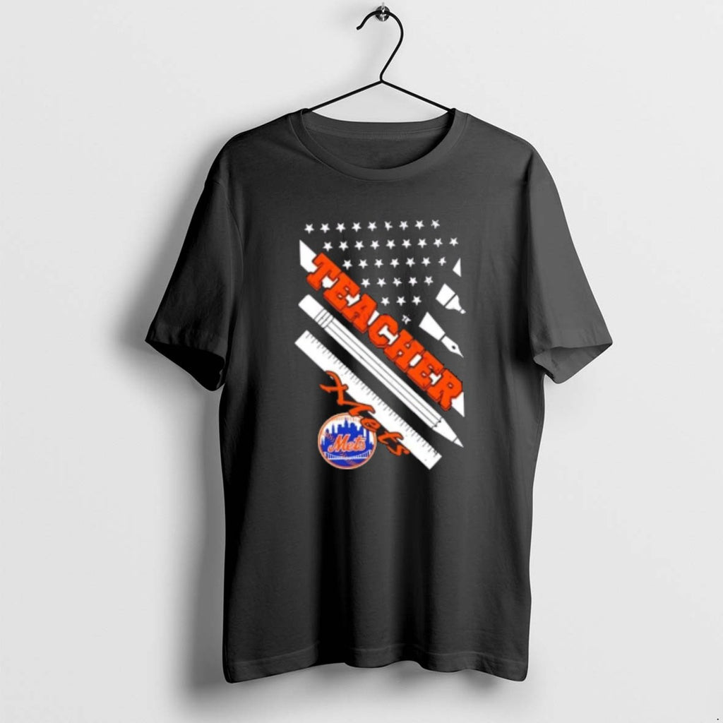 Official New York Mets Baseball X Teacher American Flag