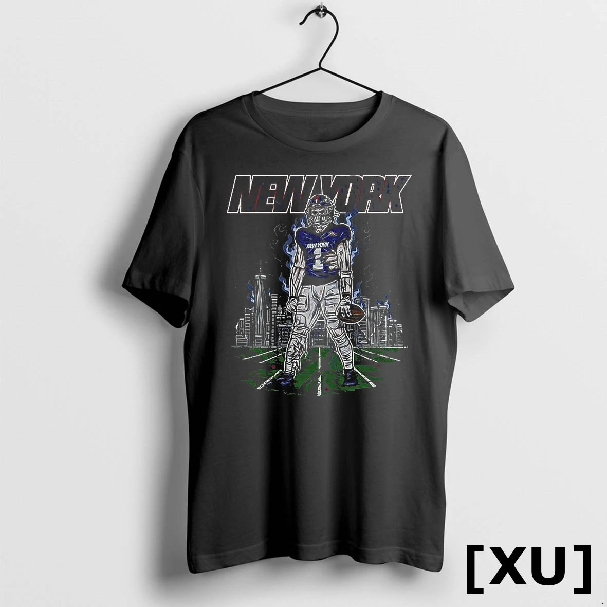 Official New York Undead Football Player Skull Skyline Zombie American Tshirts Sweater