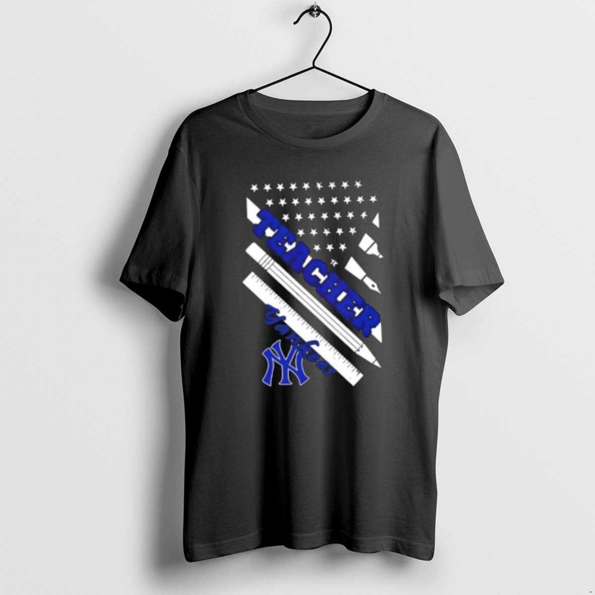 Official New York Yankees Baseball X Teacher American Flag