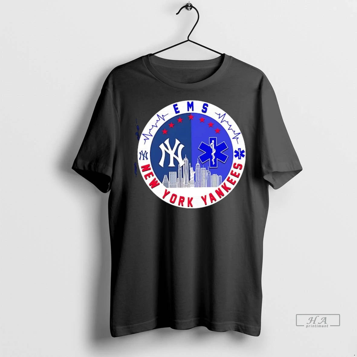 Official New York Yankees Ems Heartbeat Skyline Tshirts Sweater