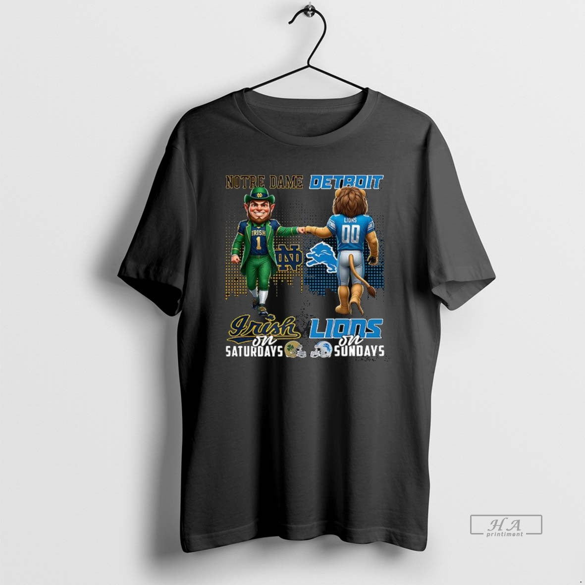Official Notre Dame Fighting Irish On Saturdays Vs Detroit Lions On Sundays Mascot