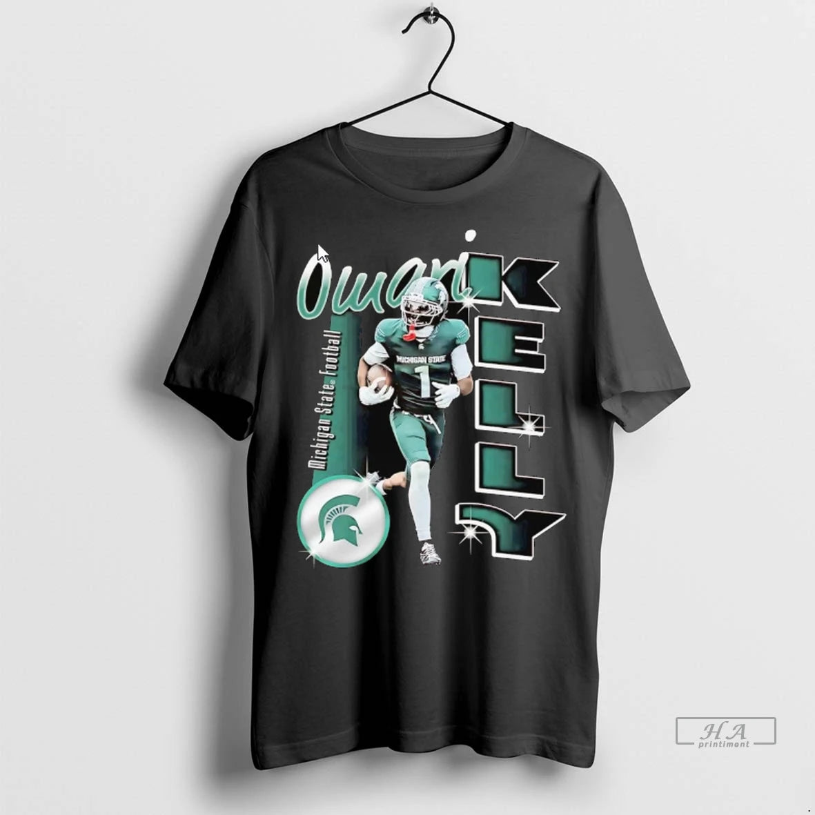 Official Omari Kelly Graphic Running Michigan State Tshirts Sweater