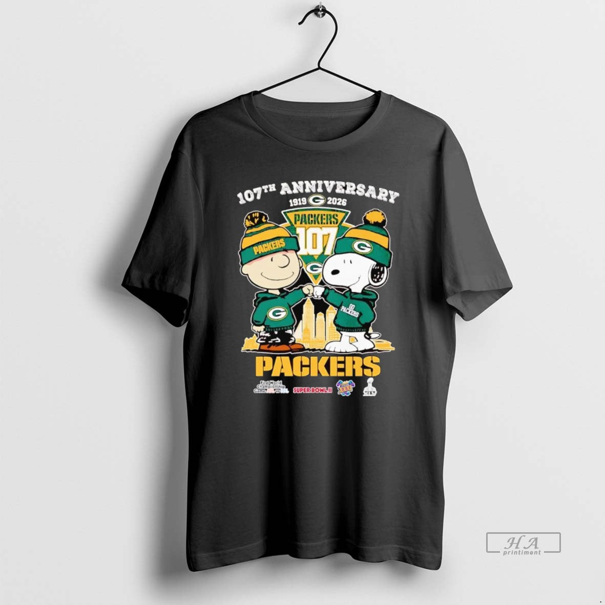 Official Peanuts 107th Anniversary 1919 2026 Green Bay Packers