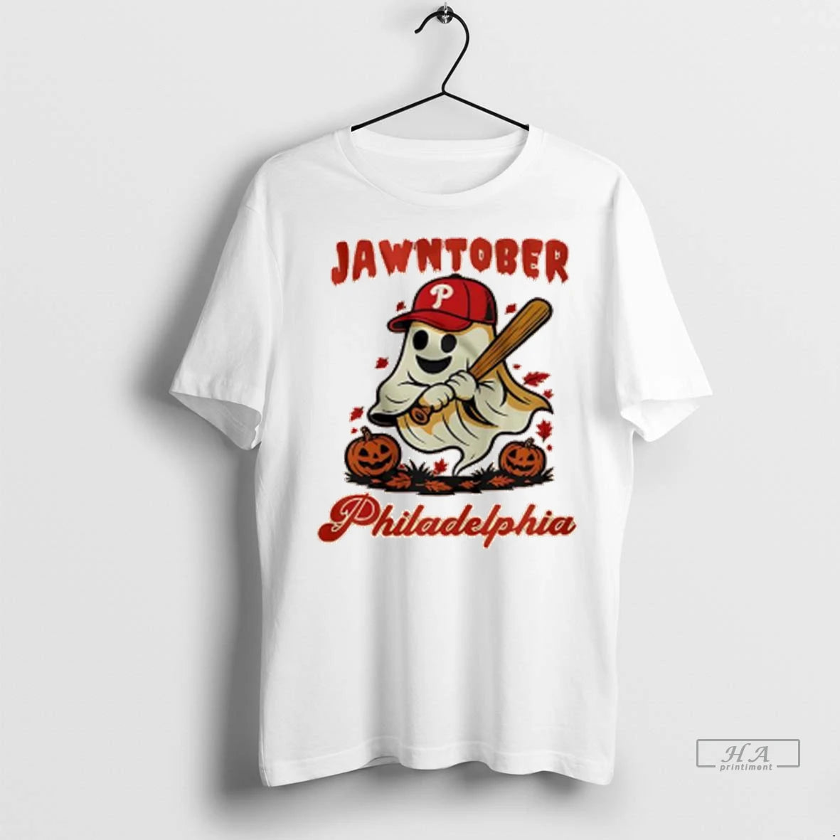 Official Philadelphia Phillies Red October Jawntober Halloween Ghost Ladies Tshirts Sweater