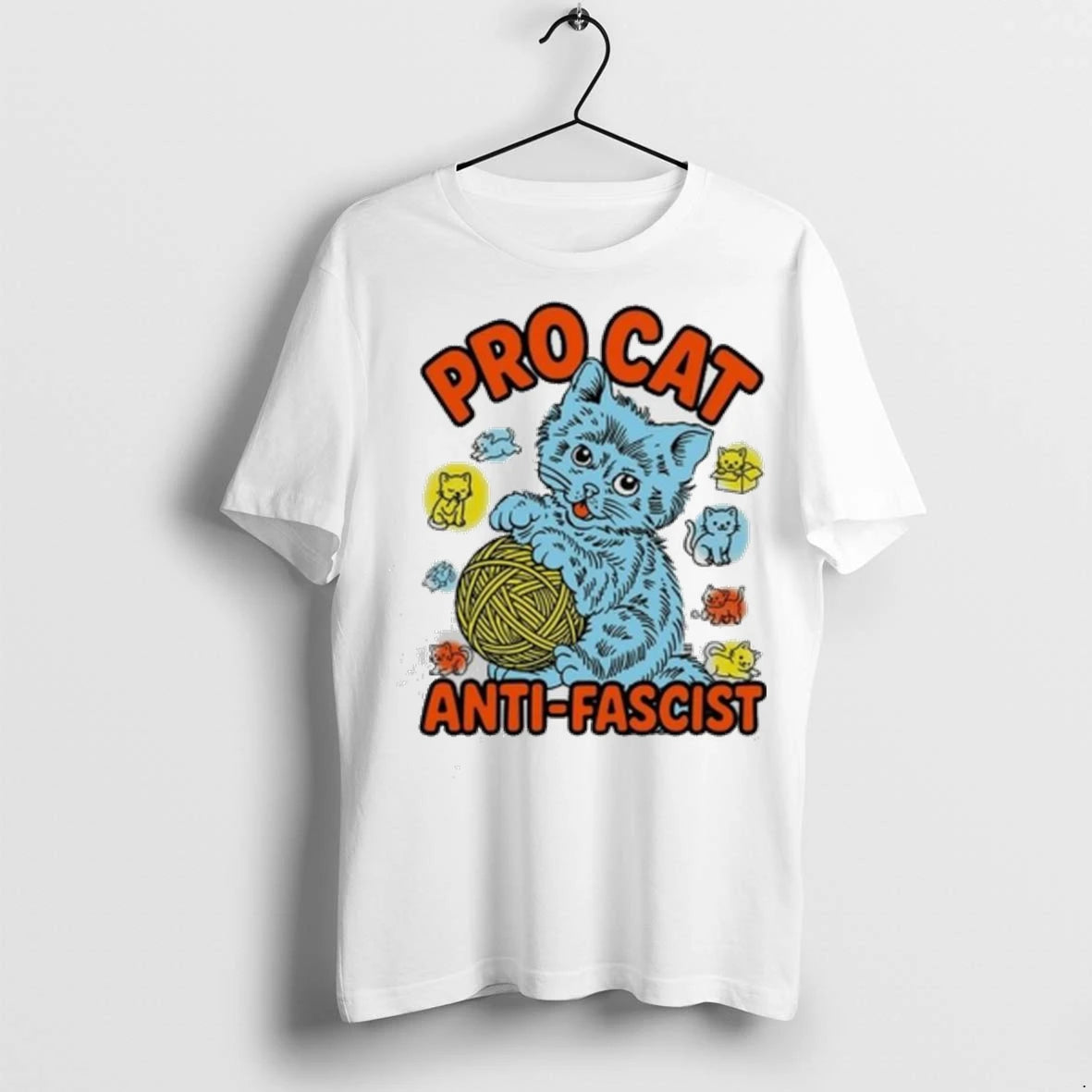 Official Pro Cat Anti Fascist Ladies Tshirts Sweater