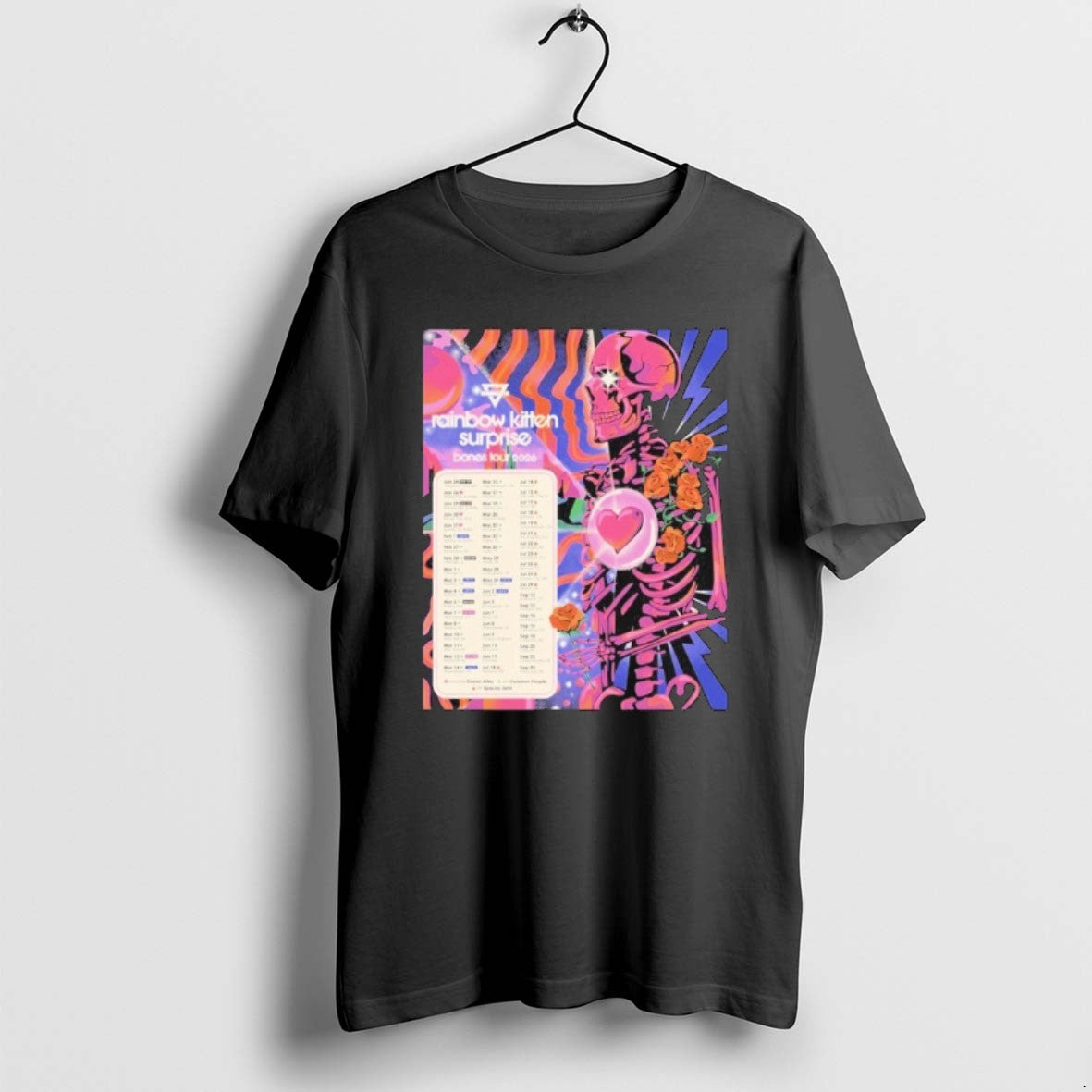 Official Rainbow Kitten Surprise Bones Tour 2026 Skeleton Heart