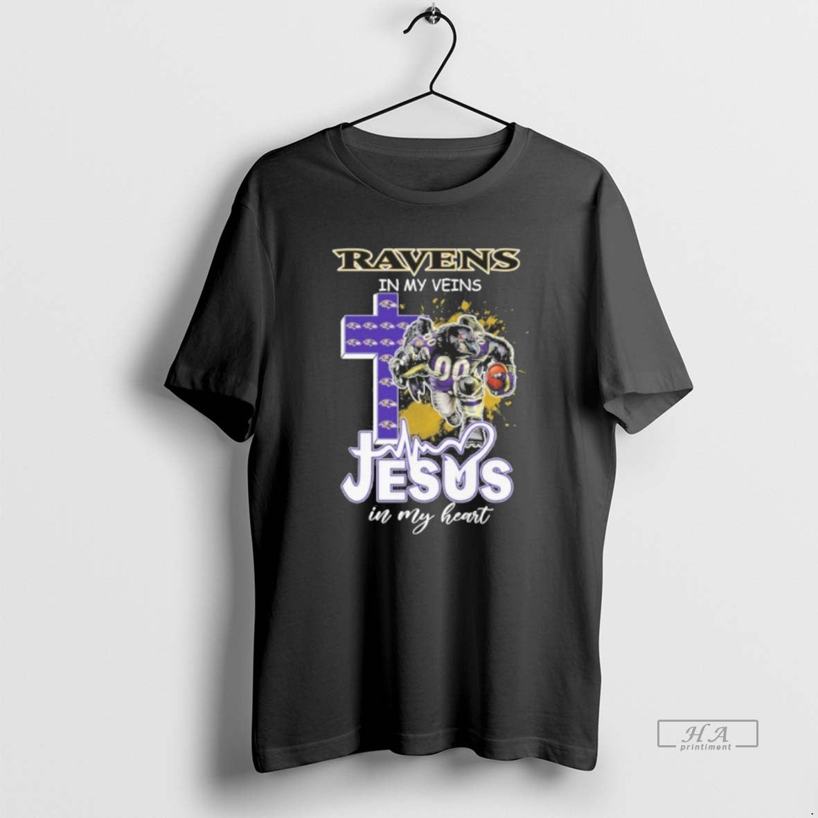 Official Ravens In My Veins Jesus Mascot In My Heart Mascots