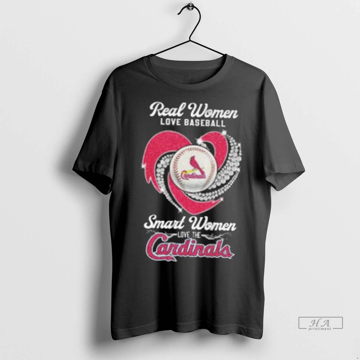 Official Real Women Love Baseball Smart Women Love The St Louis Cardinals Diamond Heart 2025