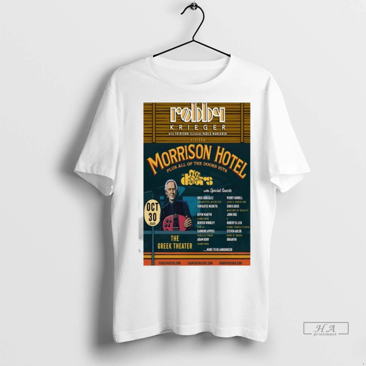 Official Robby Krieger Los Angeles Ca October 30 2025 Concert Ladies Tshirts Sweater