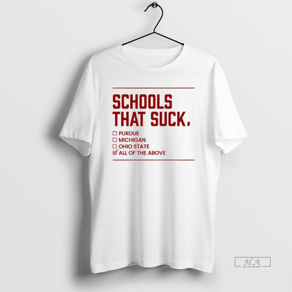 Official Schools That Suck Checkbox Indiana Hoosier Football Big10 Champions