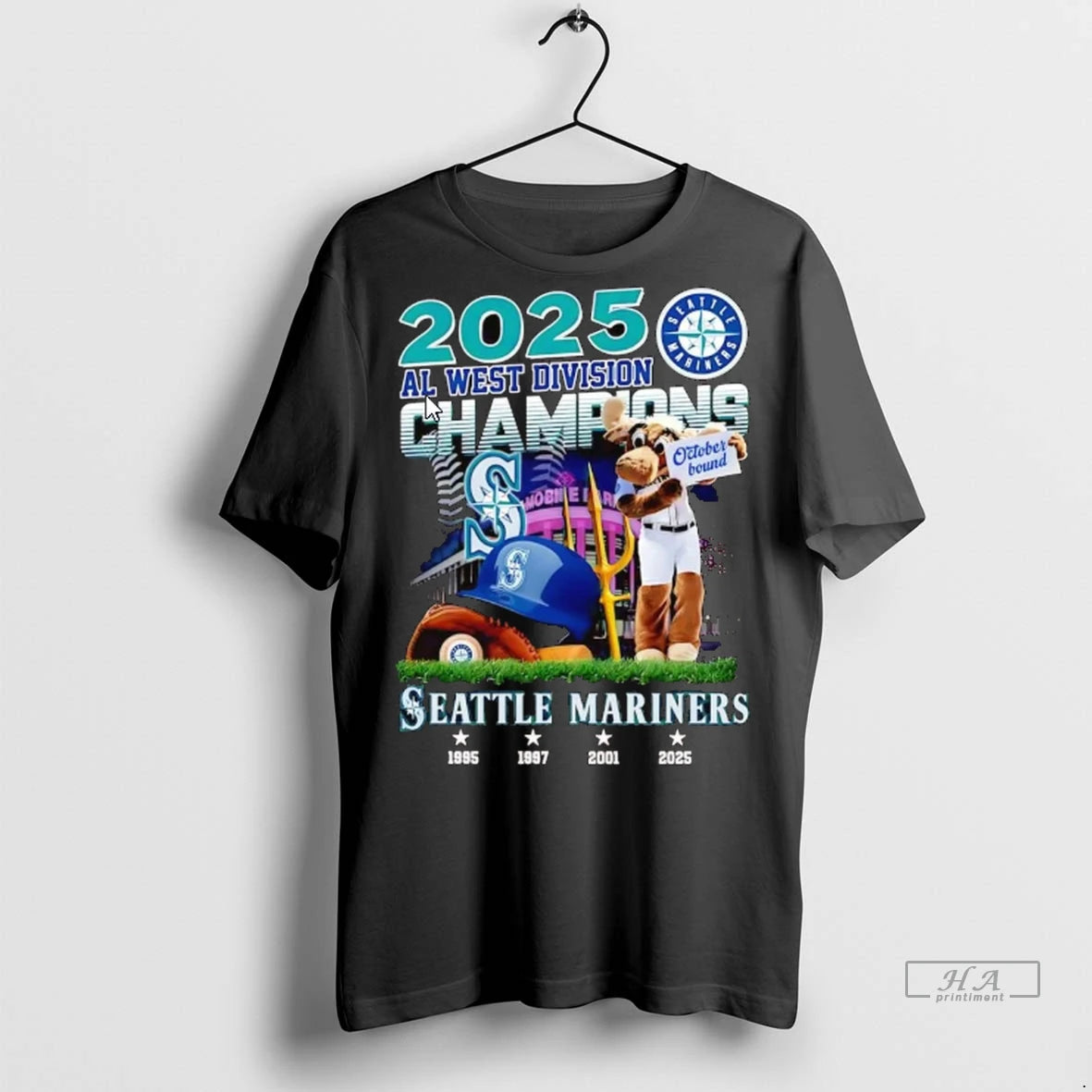 Official Seattle Mariners 2025 Al West Division Champions October Bound Tshirts Sweater