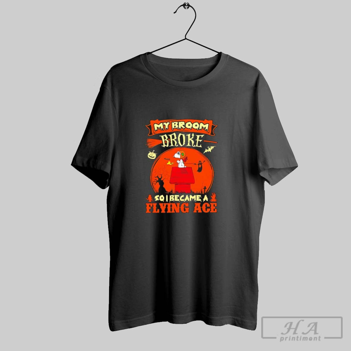 Official Snooy The Peanuts My Broom Broke So I Became A Flying Ace Halloween Cartoon