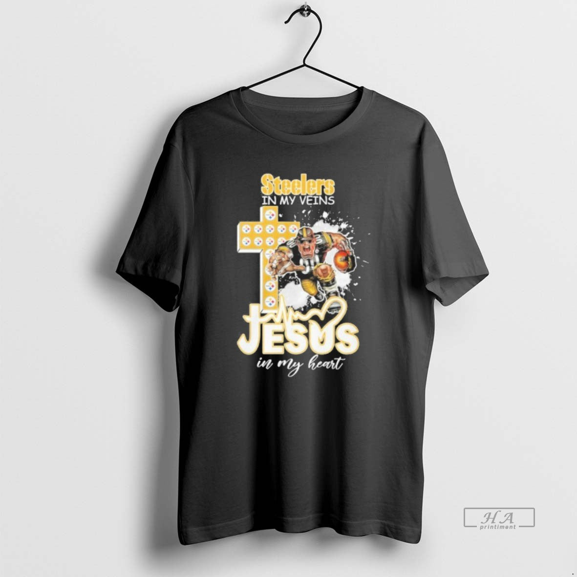 Official Steelers In My Veins Jesus Mascot In My Heart Mascots